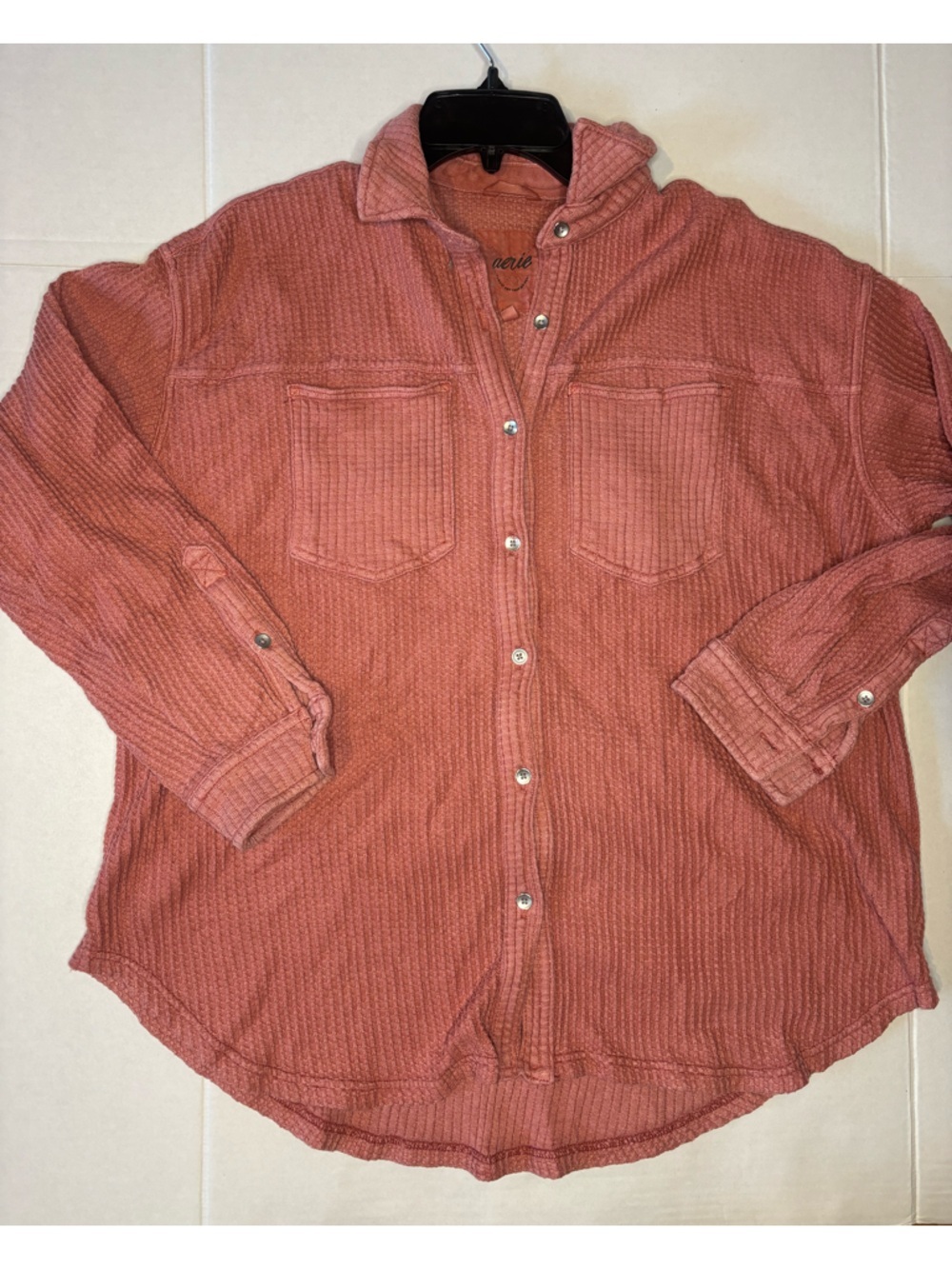 Aerie - rose colored button up sweatshirt